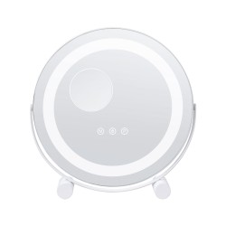 Meikkipeili 12-tuumainen pyöreä LED valkoinen 5X-suurennos 3 värilämpötilaa kosketusohjaus 360-asteinen kääntyvä