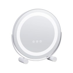 Meikkipeili 12-tuumainen pyöreä LED valkoinen 5X-suurennos 3 värilämpötilaa kosketusohjaus 360-asteinen kääntyvä