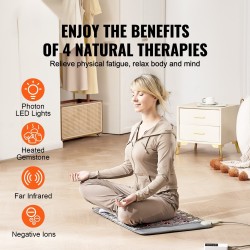 Lämmitysalusta kaukoinfrapunalämmitteinen punaisella fotonivalolla ametisti, jade ja turmaliinikivillä 820 x 520 mm