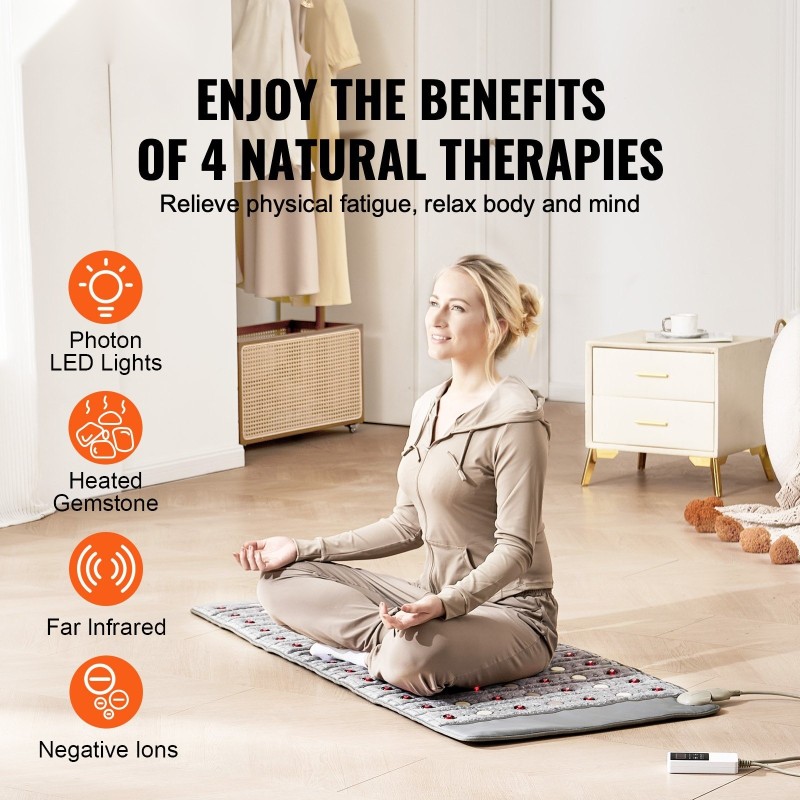 Ametistilämpöalusta 1530x615 mm jade turmaliini kauko-infrapuna 660nm punavalo negatiiviset ionit