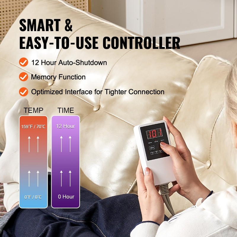 Koko kehon lämmitettävä matto 5 luonnollista kristallia 170×69 cm