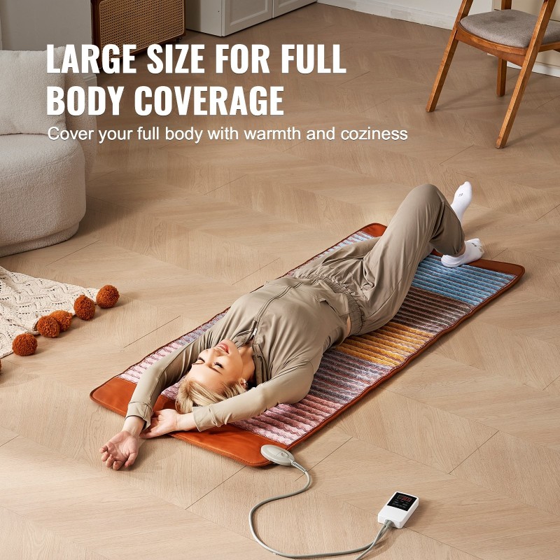 Koko kehon lämmitettävä matto 5 luonnollista kristallia 170×69 cm