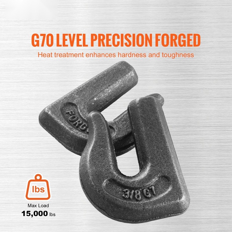 Hitsattava koukku traktorin kauhaan G70-lujuusteräs 9,52 mm 6 kpl