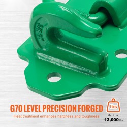 Traktorin kauhan pultattavat G70 taotut tartuntakoukut 3/8 2 kpl vihreät