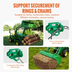 Traktorin kauhan pultattavat G70 taotut tartuntakoukut 3/8 2 kpl vihreät