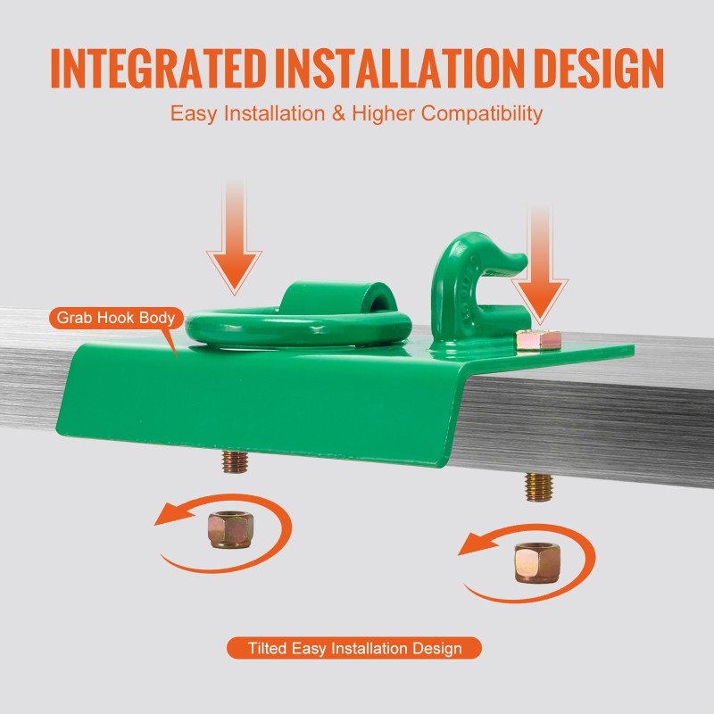 Traktorin kauhan 5/16-tuumainen G70 taottu tartuntakoukku D-renkaalla 2 kpl pultattava