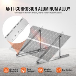 Aurinkopaneelien kallistusteline 50 tuumaa alumiiniseos AL6005-T5 0–90° soveltuu 100–550W paneeleille
