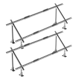 Maakiinnikesarja aurinkopaneeleille hiiliteräs kaksi sarjaa 4–8 aurinkopaneelia säädettävä 30–60 asteen kallistus
