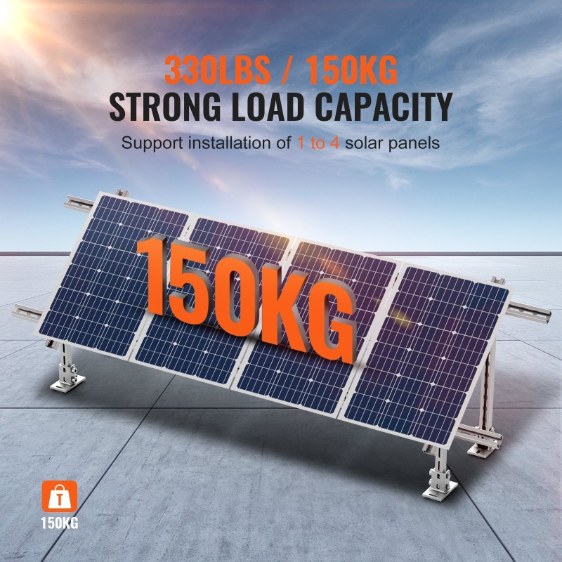 Maahan asennettava hiiliteräs aurinkopaneeliteline 1–4 paneelille säädettävä 30–60 asteen kulma