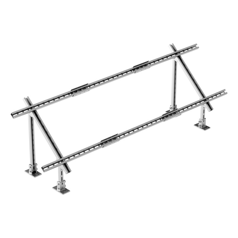 Maahan asennettava hiiliteräs aurinkopaneeliteline 1–4 paneelille säädettävä 30–60 asteen kulma