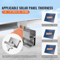 Aurinkopaneelien alumiininen kiinnityssarja 4 kpl 760 mm kiskot 35–40 mm