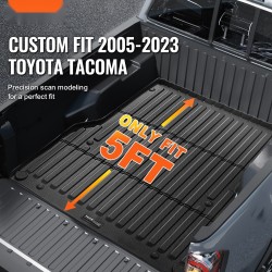 Kuormatilan matto TPE 5 ft lavalle Toyota Tacoma 2005–2023 liukumaton musta