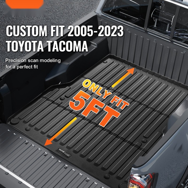 Kuormatilan matto TPE 5 ft lavalle Toyota Tacoma 2005–2023 liukumaton musta