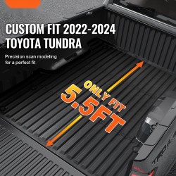 Lavamatto TPE-muovinen liukumista estävä pintakuvio Toyota Tundra 2022–2024 5.5 ft musta