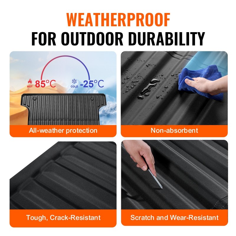 Lavamatto TPE-muovinen liukumista estävä pintakuvio Toyota Tundra 2022–2024 5.5 ft musta