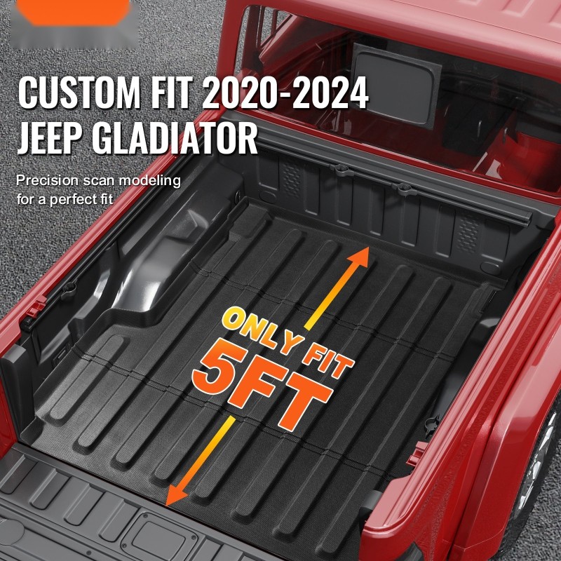 Lavamatto TPE 5 jalan Jeep Gladiator 2020–2024 liukumaton korotetuilla reunoilla