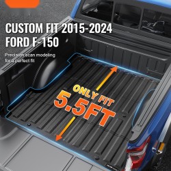 Lavamatto TPE musta 5,5 jalan Ford F-150 2015–2024 luistamaton