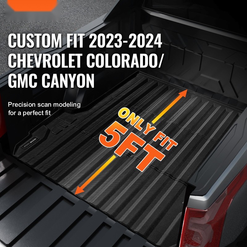 Lavamatto TPE-materiaalia 5FT-lavalle yhteensopiva 2023–2024 Chevrolet Colorado ja GMC Canyon