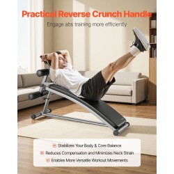 Vatsalihaspenkki hiiliteräsrunko 272 kg 6-portainen korkeussäätö kaareva selkänoja käänteinen kahva