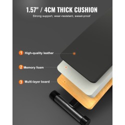 Vatsalihaspenkki taitettava teräsrunko 5 korkeussäätöä säädettävä jalkatuki 226 kg