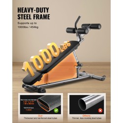 Monikäyttöinen kotikuntopenkki hiiliteräsrunko 4-portainen korkeussäätö säädettävä jalkatuki 453 kg kantavuus