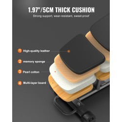 Monikäyttöinen kotikuntopenkki hiiliteräsrunko 4-portainen korkeussäätö säädettävä jalkatuki 453 kg kantavuus