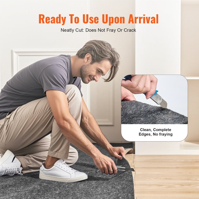 Mattoalusta kaksipuolinen polyesterihuopa lateksipohja 153 x 244 cm 6 mm liukuestopinta