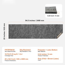 Liukuestematto polyesterihuopa lateksipohja 1,52 m² 6 mm