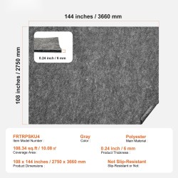 Maton aluspehmuste polyesterihuopa 6 mm 10,08 neliömetriä harmaa