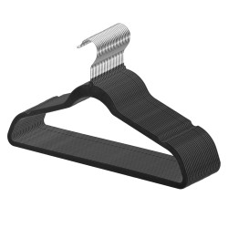 Samettihenkarit 50 kpl musta 5 kg kantavuus 360 asteen kääntyvä koukku