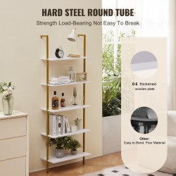 Tikashylly 5-tasoinen metallirunkoinen seinään kiinnitettävä lastulevyhyllyillä 640x300x1825 mm