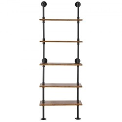 Seinään kiinnitettävä metallinen putkihylly 5 tasoa 610x250 mm teräsrunko