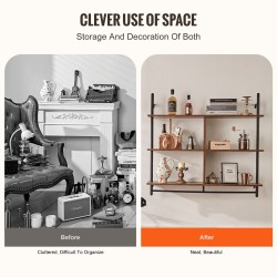 Seinähylly 3-tasoinen teräsrunko P2-levytaso 1050 x 240 mm ripustustangolla musta