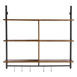 Seinähylly 3-tasoinen teräsrunko P2-levytaso 1050 x 240 mm ripustustangolla musta