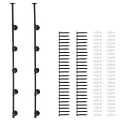 Seinäkiinnitteinen putkihylly galvanoitu teräs 5 tasoa 2 kpl musta