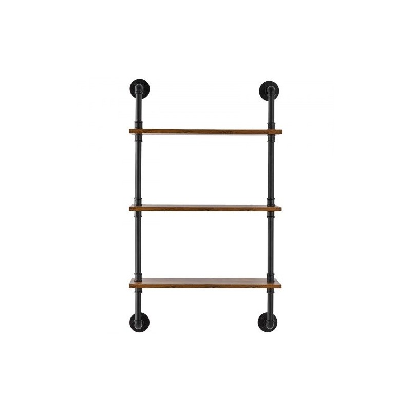 Seinään kiinnitettävä kolmikerroksinen hylly teräsputkirunko P2-kuitulevy 610x200x725 mm