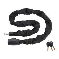 Ketjulukko metalliterästä 8 mm 1200 mm pehmeä päällinen 4 avainta polkupyörälle