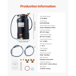 Deionisoitu veden järjestelmä autonpesuun 13 litran lasikuitusäiliö käsikäyttöisellä vedenlaatumittarilla kaksitoimisella