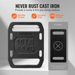 Valurautaiset ruck-painolevyt 2 kpl 4,5 kg säädettävä 4,5–9 kg ruck-kävelyyn