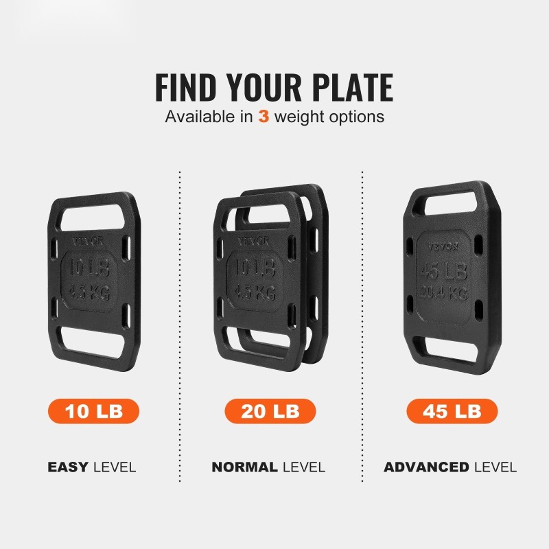 Valurautaiset ruck-painolevyt 2 kpl 4,5 kg säädettävä 4,5–9 kg ruck-kävelyyn