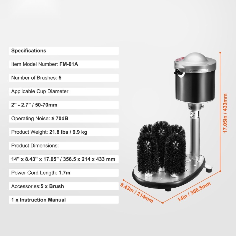 Sähkökäyttöinen lasinpesukone ruostumatonta terästä viisi harjaa kuusisataa lasia tunnissa