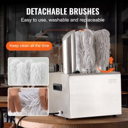 Sähköinen lasinkiillotuskone ammattikäyttöön 5 mikrokuituharjalla 330 lasia tunnissa lämminilmakuivaus