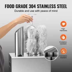 Sähköinen lasinkiillotuskone ammattikäyttöön 5 mikrokuituharjalla 330 lasia tunnissa lämminilmakuivaus