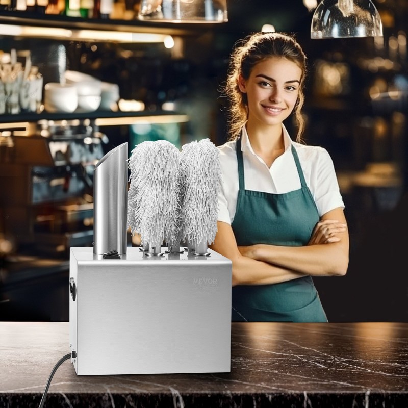 Sähköinen lasinkiillotuskone ammattikäyttöön 5 mikrokuituharjalla 330 lasia tunnissa lämminilmakuivaus