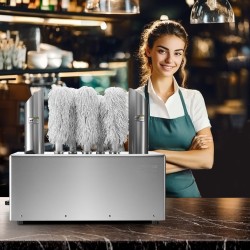 Sähköinen lasinkiillotuskone 8-harjainen 660 kuppia tunnissa lämminilmakuivauksella ammattikeittiöön