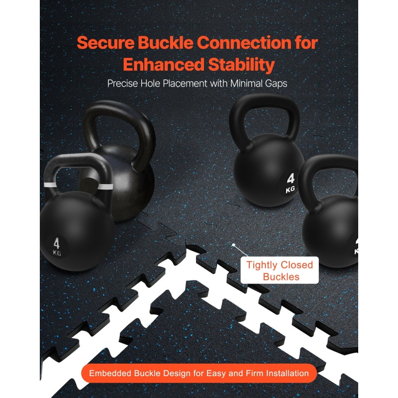 Kuntosalimatot palapelimalliset kumipintaiset EVA-vaahtopohjaiset 25 kpl 610x610 mm 14 mm