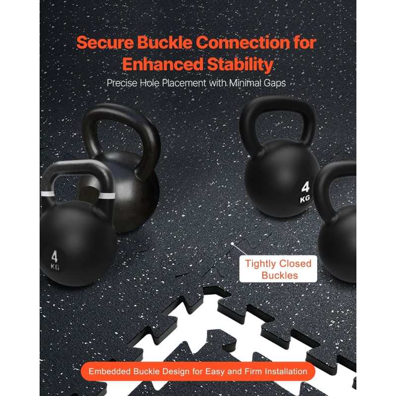 Kuntosalimatot 6 kpl kumipintaiset EVA-vaahtopohjaiset 610×610×14 mm