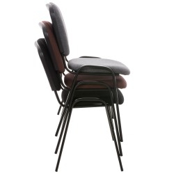 4 kpl pinottavat pehmustetut vierailutuolit mustalla metallijalustalla