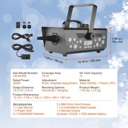 Lumikone 650W teräsrunko 1L säiliö kädessä pidettävä ripustettava kaukosäätimellä sisäkäyttöön