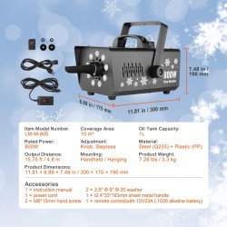 Lumikone 800W 1L teräs ja muovi sisäkäyttöön käsikäyttöinen ripustettava kaukosäädöllä taustavalolla